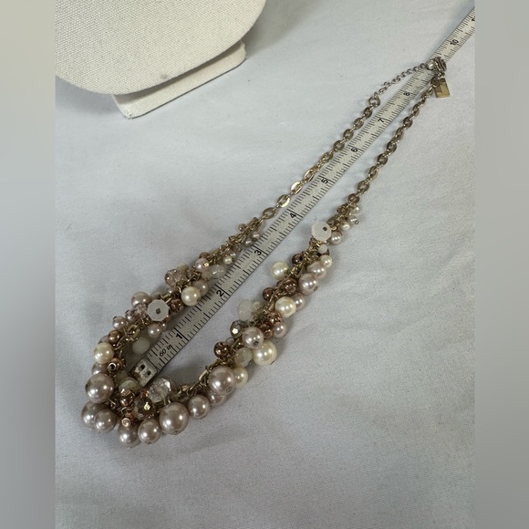 Cluster style pearl bead and sparkly bead necklace - Picture 4 of 5